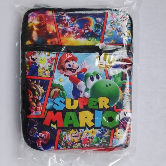 SUPER MARIO BROTHERS LUNCH BAG BOX Video Gamer gift Gaming lover Mario Luigi Yos - Picture 1 of 4